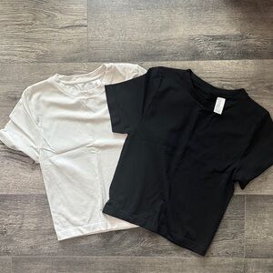 Women's Slim Fit Short Sleeve Seamless Baby T-Shirt - Bundle of 2